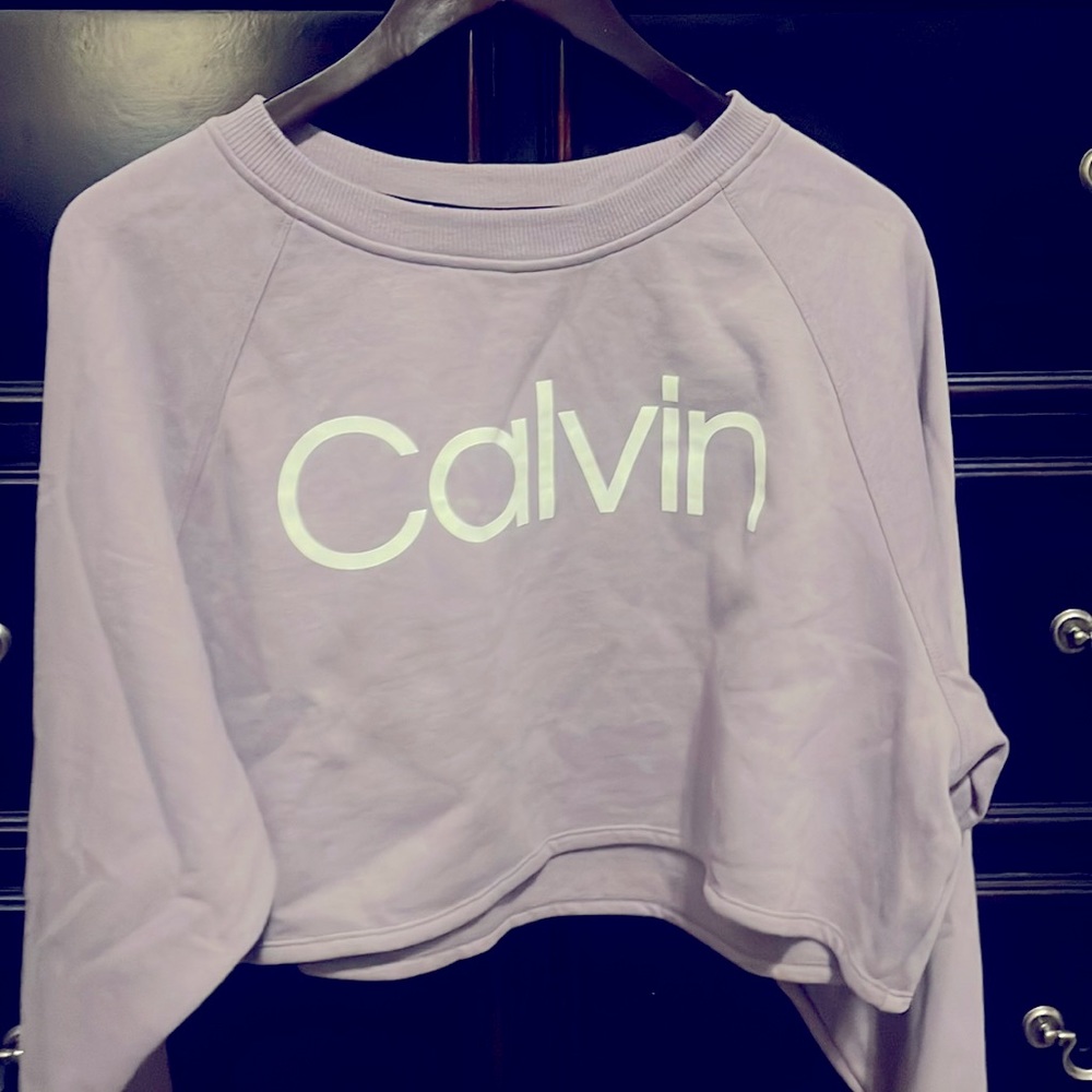 Calvin Klein Crop Crew Neck Sweat Shirt.